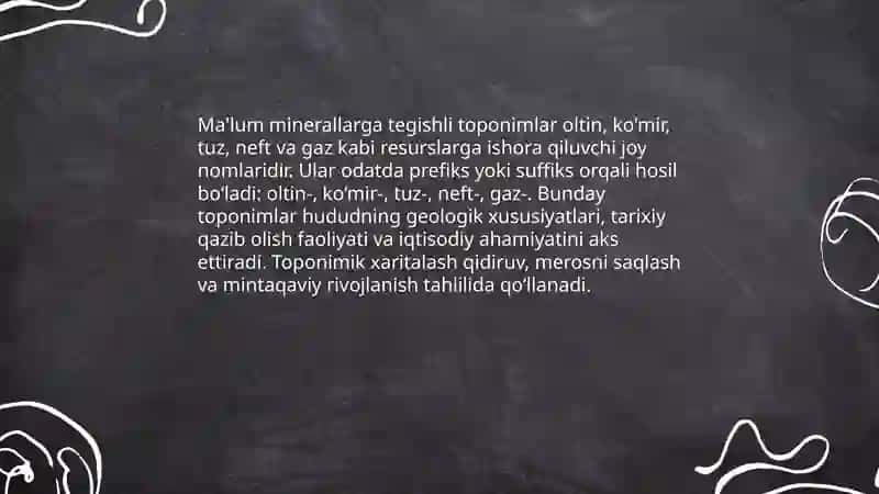 Foydali qazilmalar toponomikasi 4