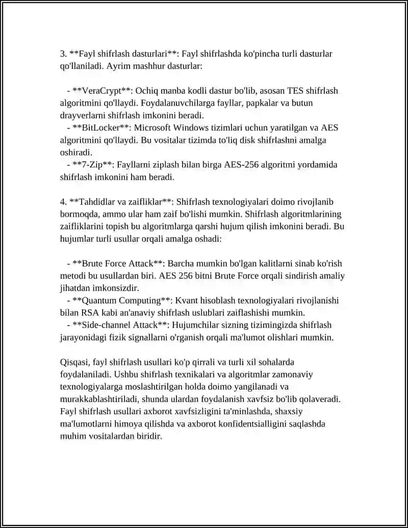 Fayl shifrlash usullari 4