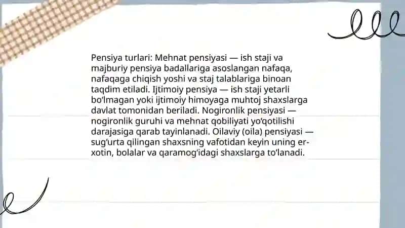 Oʻzbekiston Respublikasi pensiya toʻgʻrisidagi qonun 4