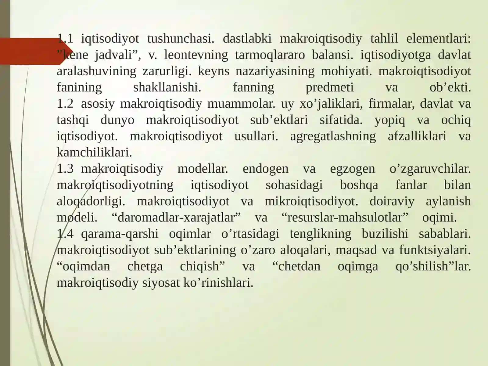 FANNING NAZARIY MASHG’ULOTLARI MAZMUNI 4