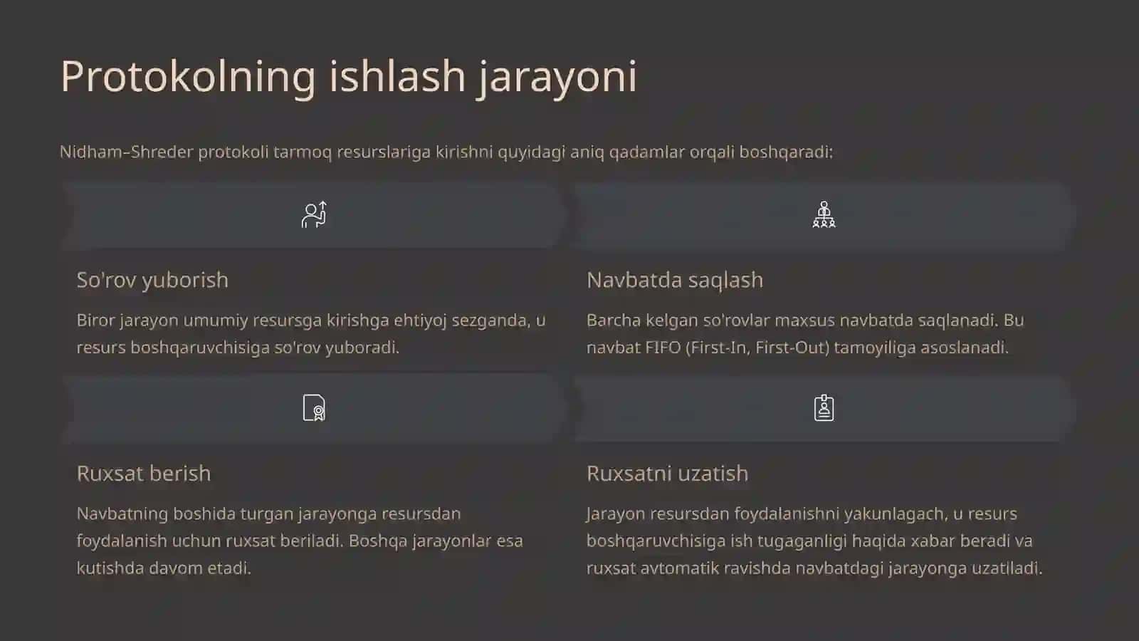 Nidham–Shreder protokoli: Tarmoqda resurslarni boshqarish 4