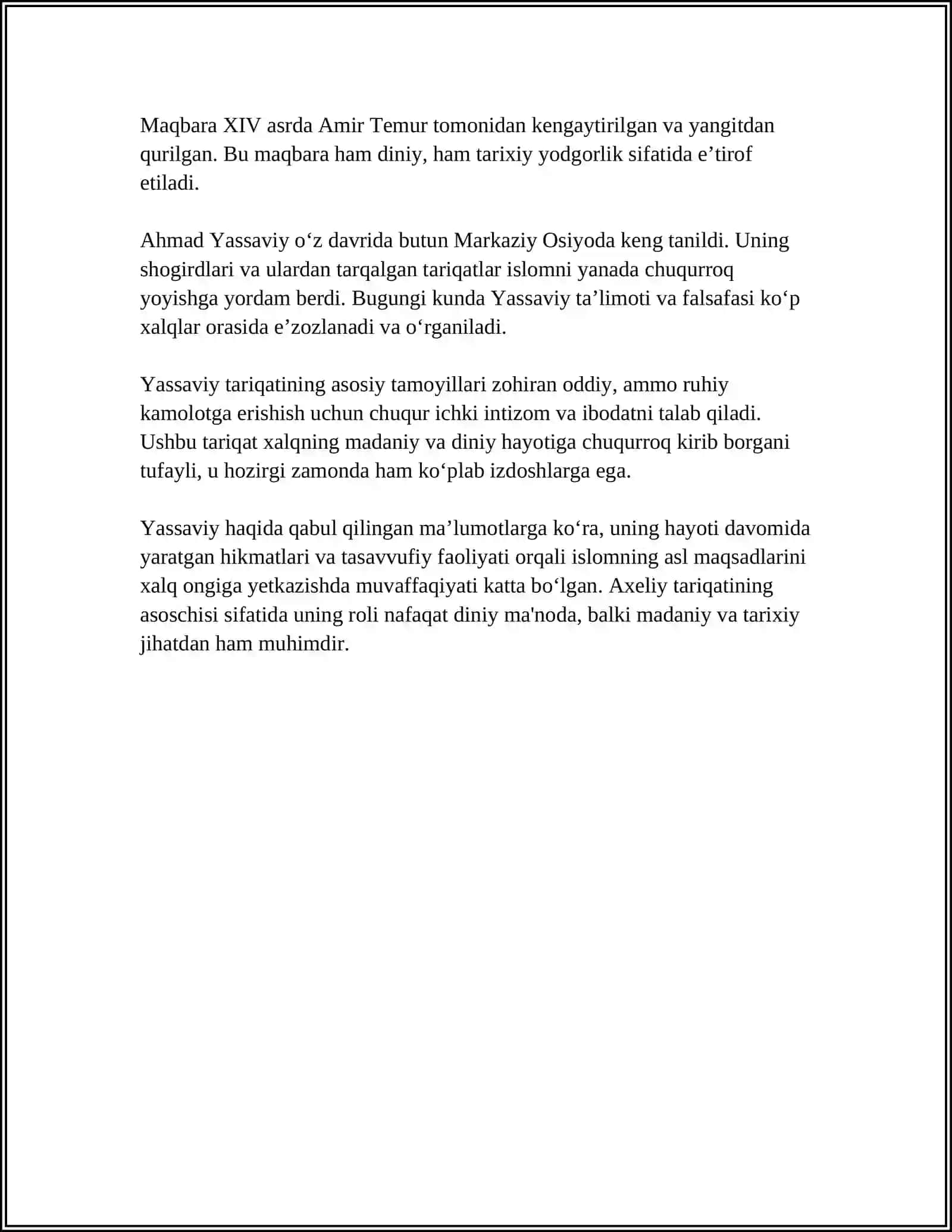AHMAD YASSAVIY TARIXDAGI O'RNI 4