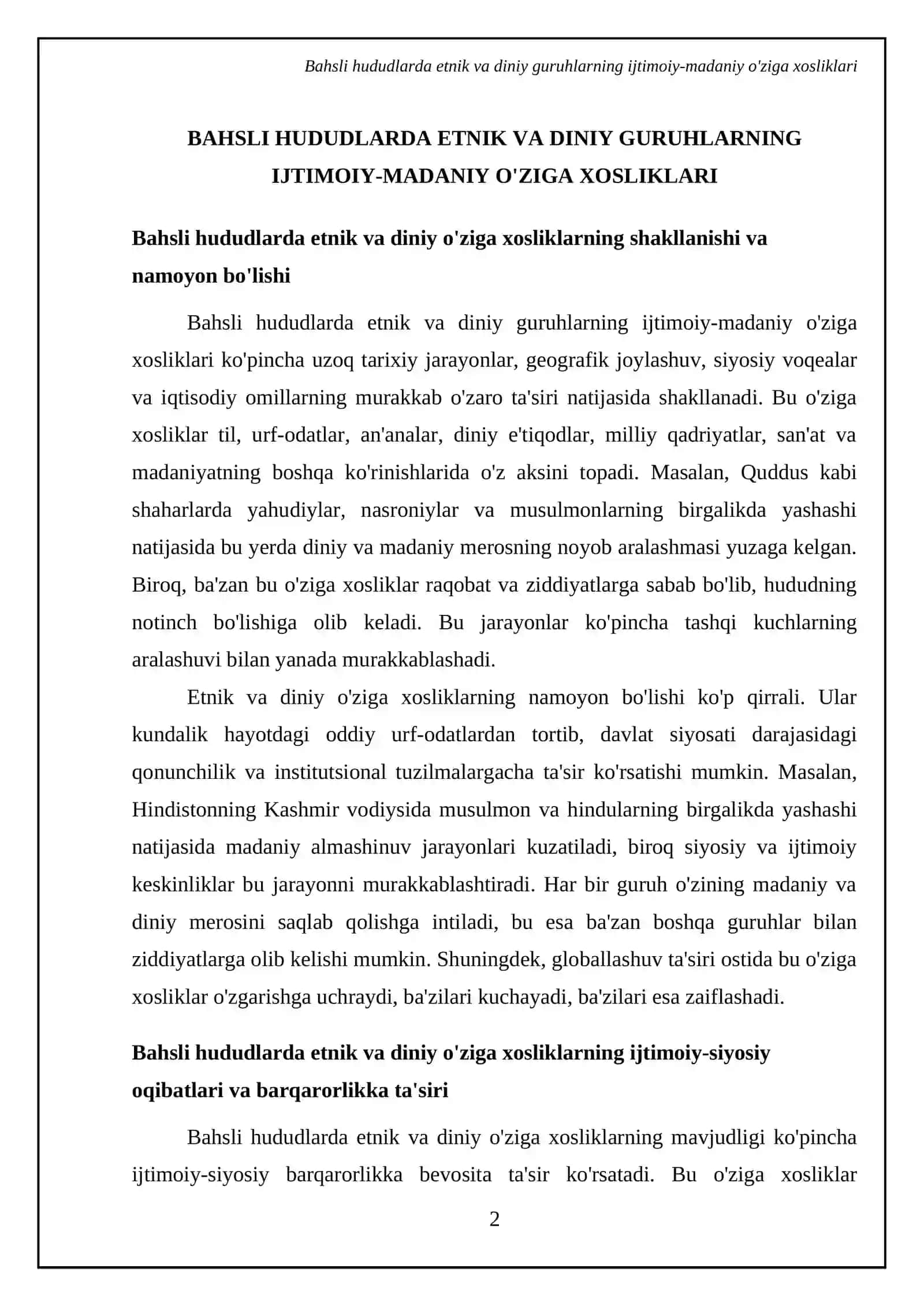 Etnik va diniy konfliktlar bahsli hududlarda 4