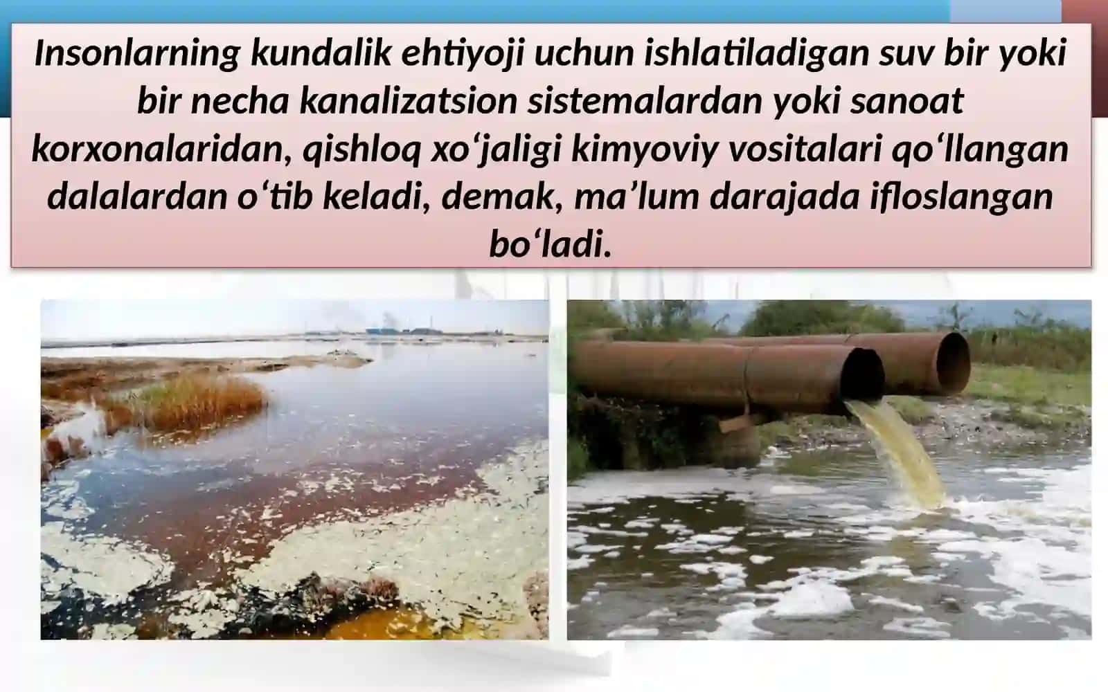 7-sinf kimyo darsligi - Suv havzalari ni ifloslanishini saqlash choralari 4