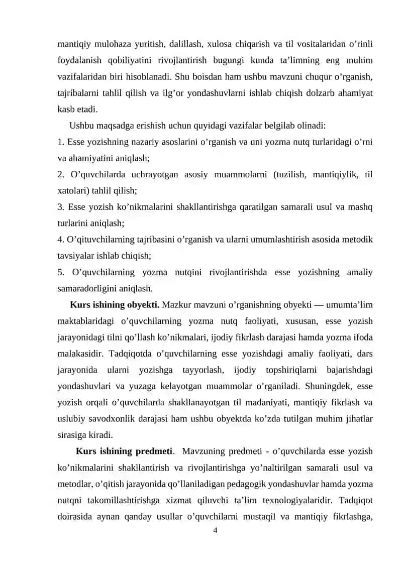 "Esse yozish ko’nikmalarini rivojlantirish usullari" 4