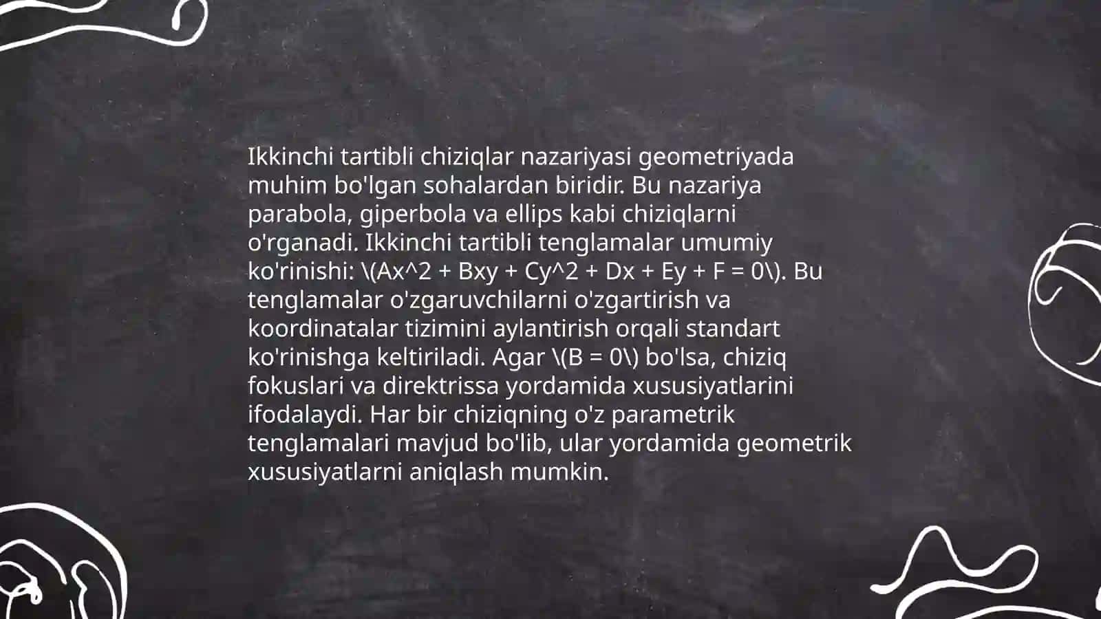 Tekislikda ikkinchi tartibli chiziqlar. Ellips va uning kanonik tenglamalari 4