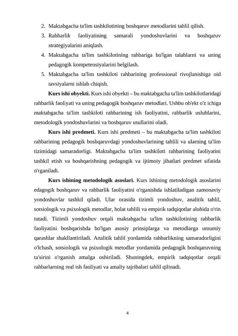 MAKTABGACHA TA'LIM MENEJMENTI 4
