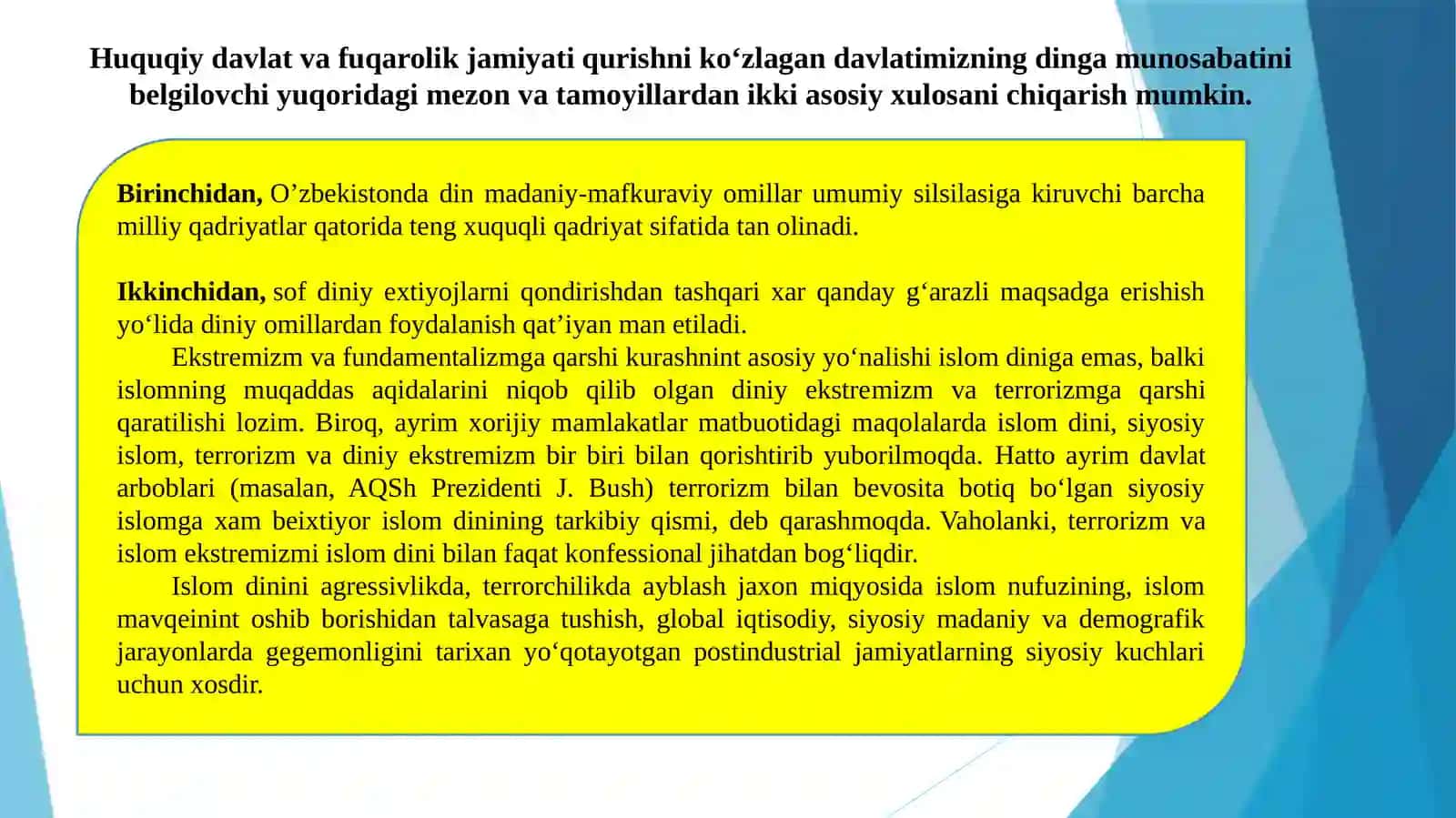 O’zbekistonda davlat va din munosabatlari 4