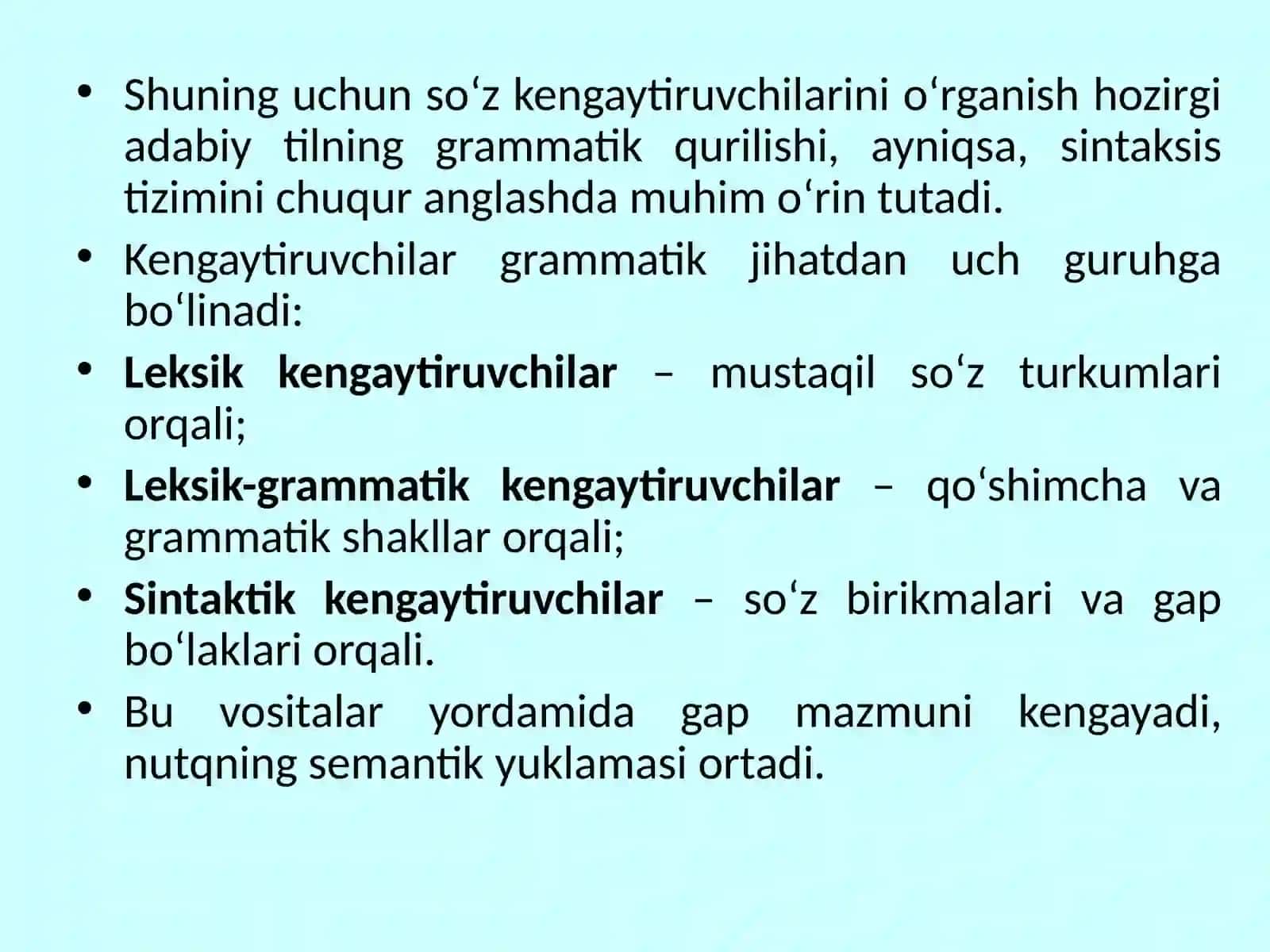 So`z kengaytiruvchilari 4