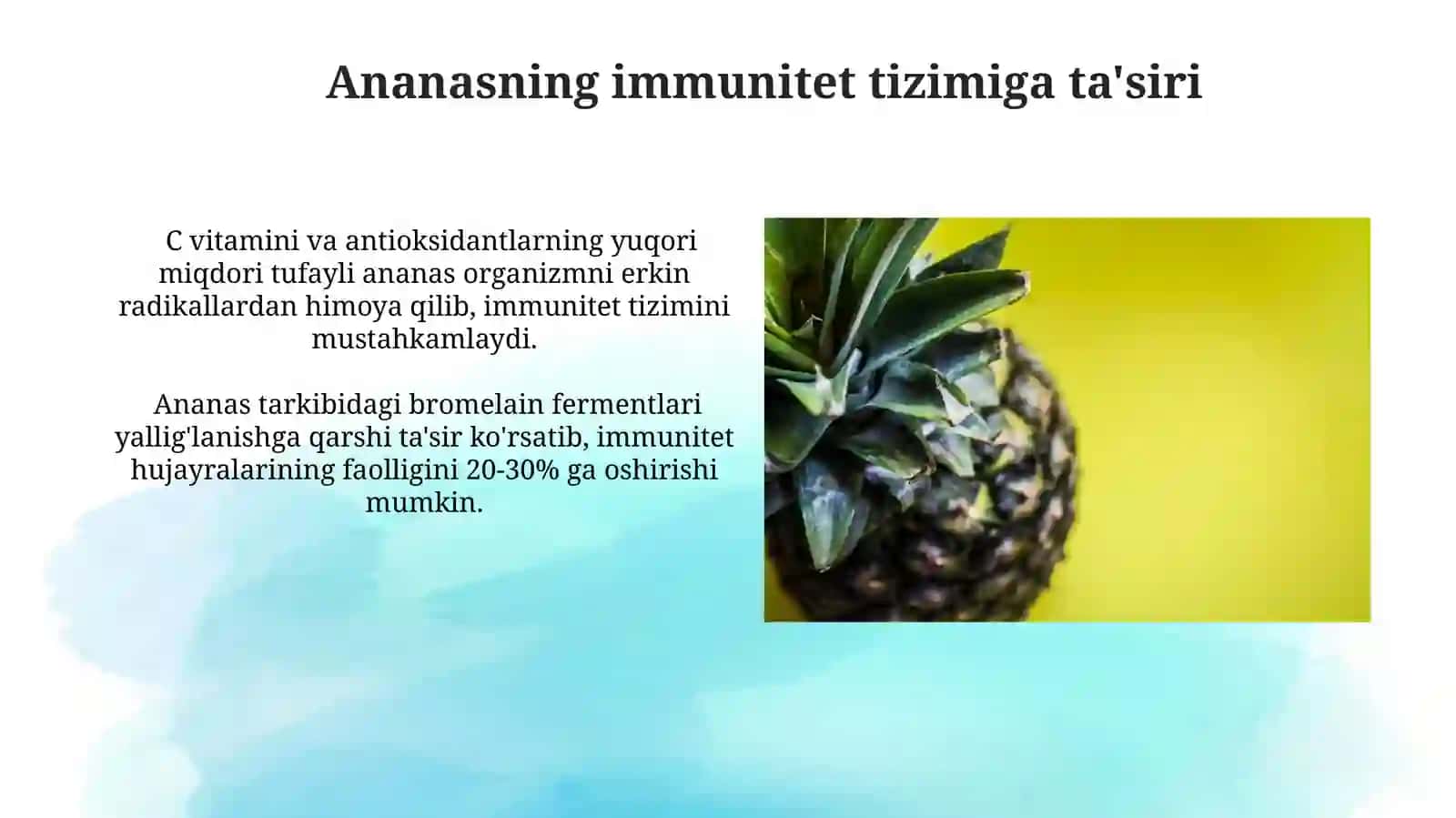 Ananas o'simligining antioksidant va kimyoviy tarkibi 4