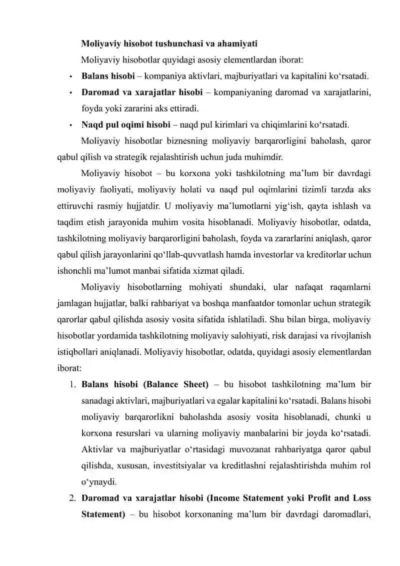 MOLIYAVIY HISOBOTLARNI VIZUAL TAQDIMOTGA AYLANTIRISH USULLARI 4