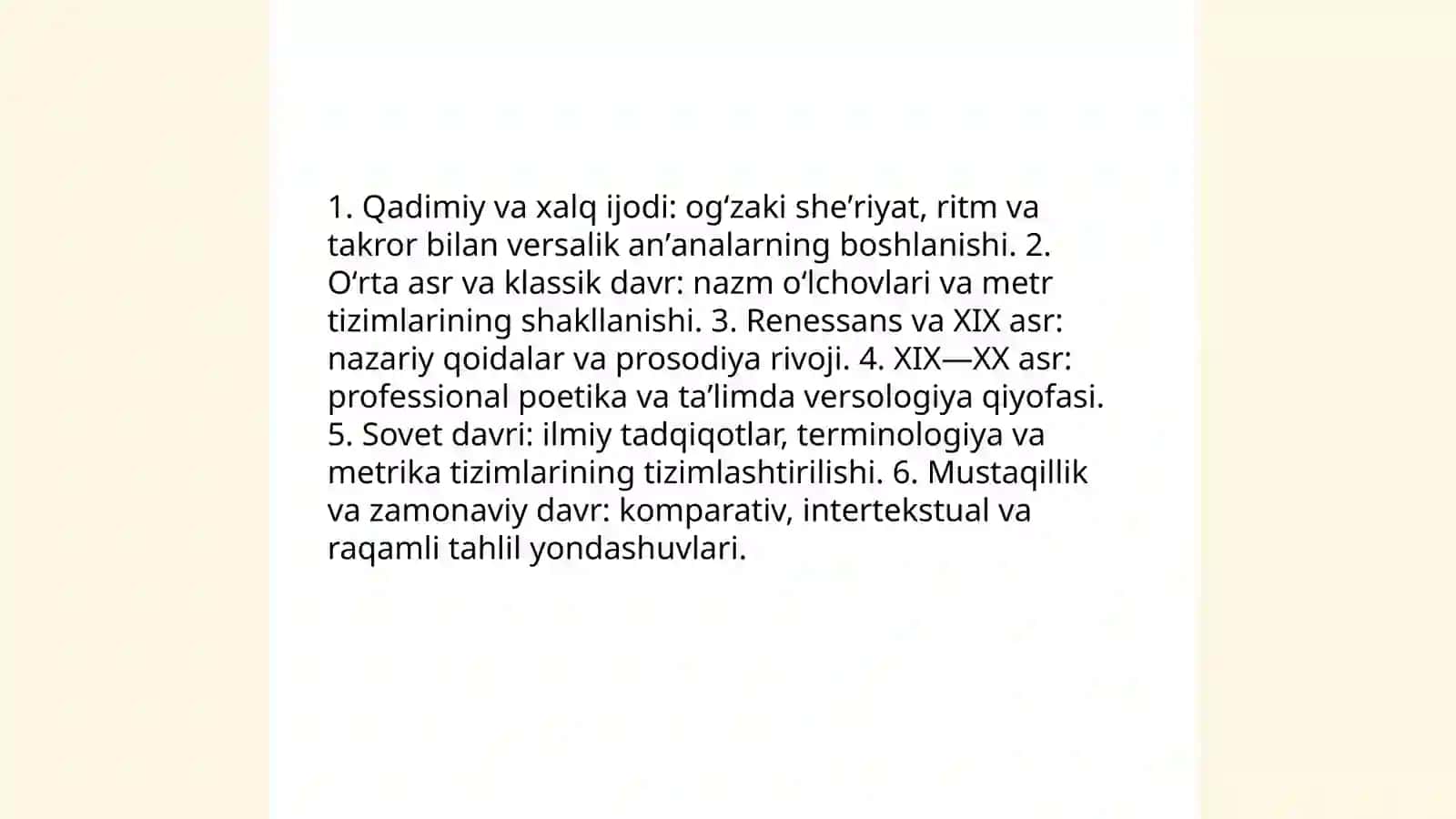Versologiya fanining rivojlanishi 4