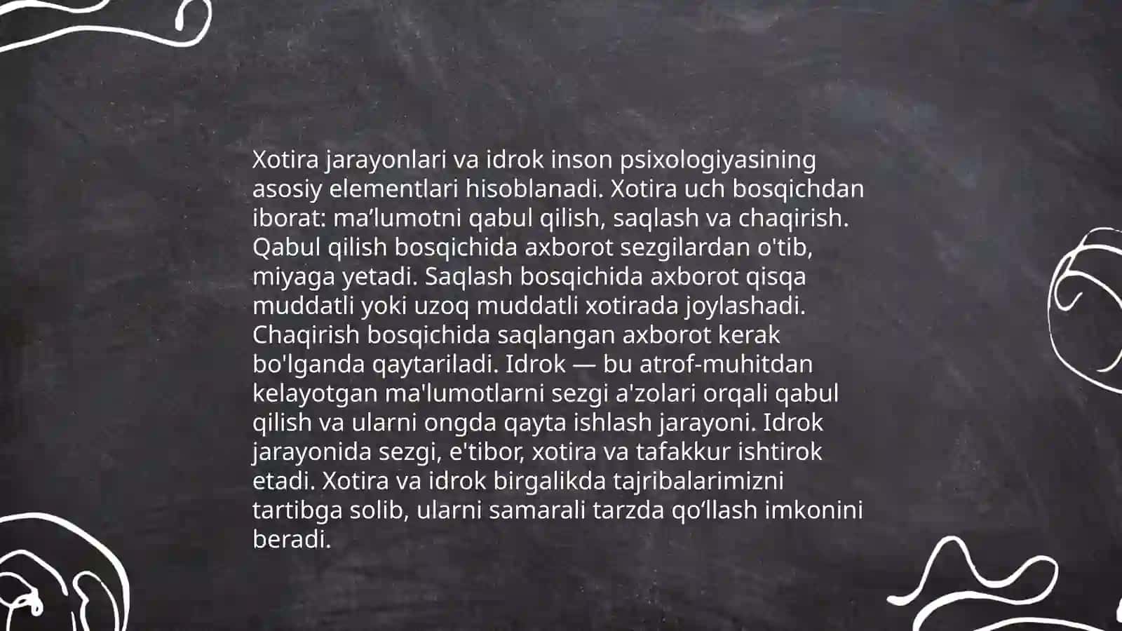 Idrok va xotira 4