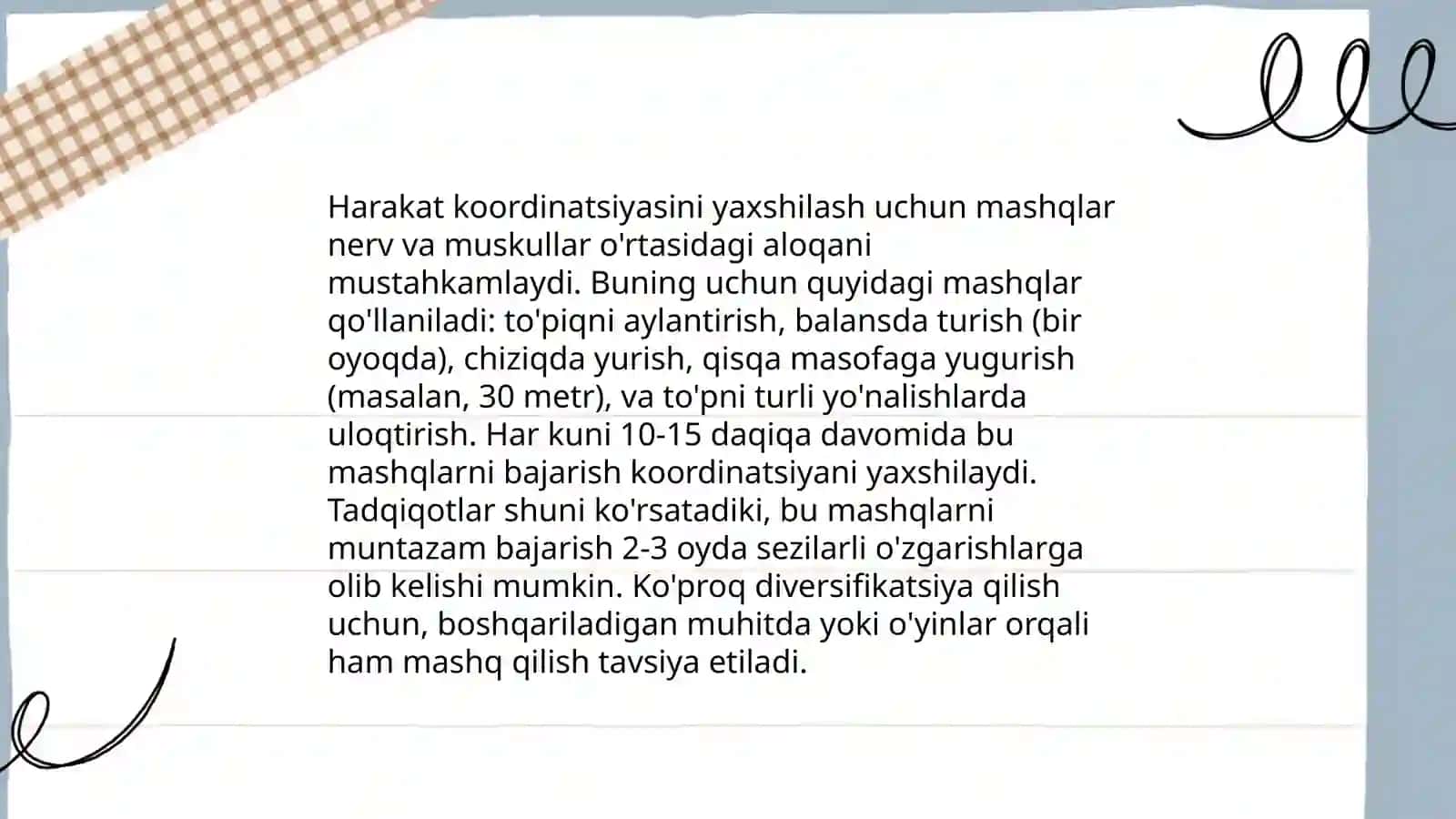 Muvozanatni saqlash mashqlarini bajarish 4