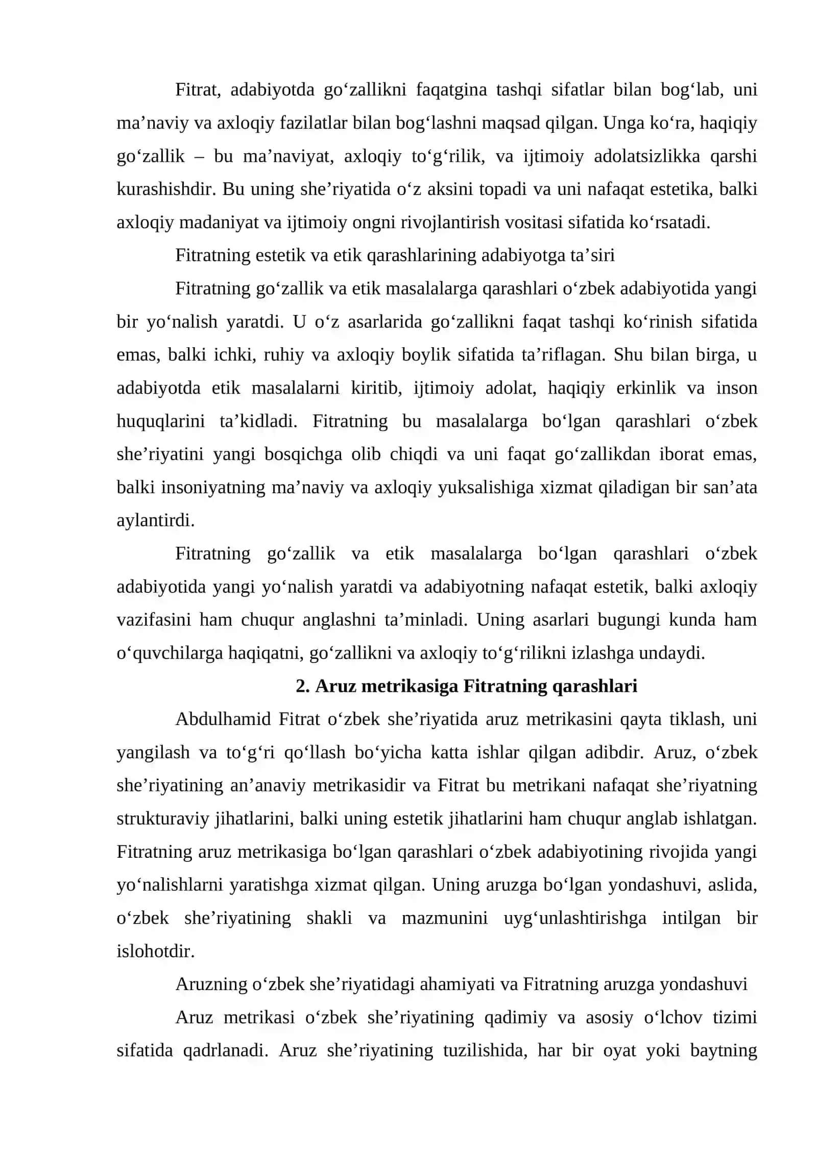 Fitratning adabiyot qoidalari. Aruz haqida asarlari 4