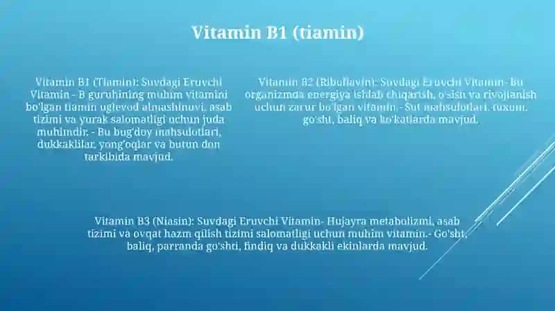 Vitaminlar.Suvda Eruvchi Vitaminlar 4