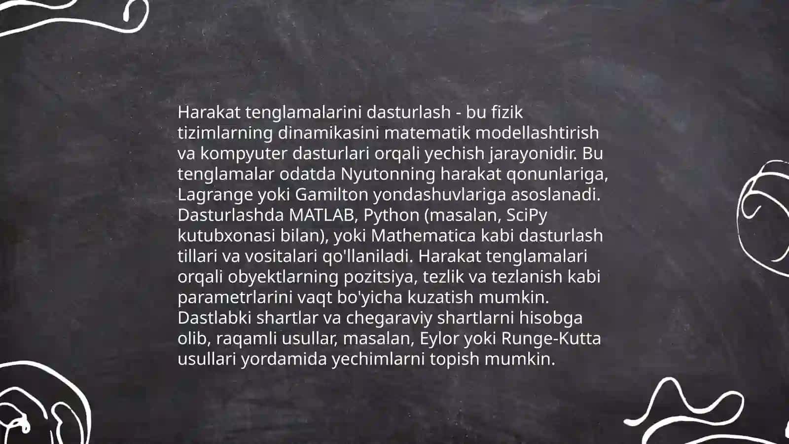 Tanlangan dasturlash tilida fizik masalalarni yechish 4