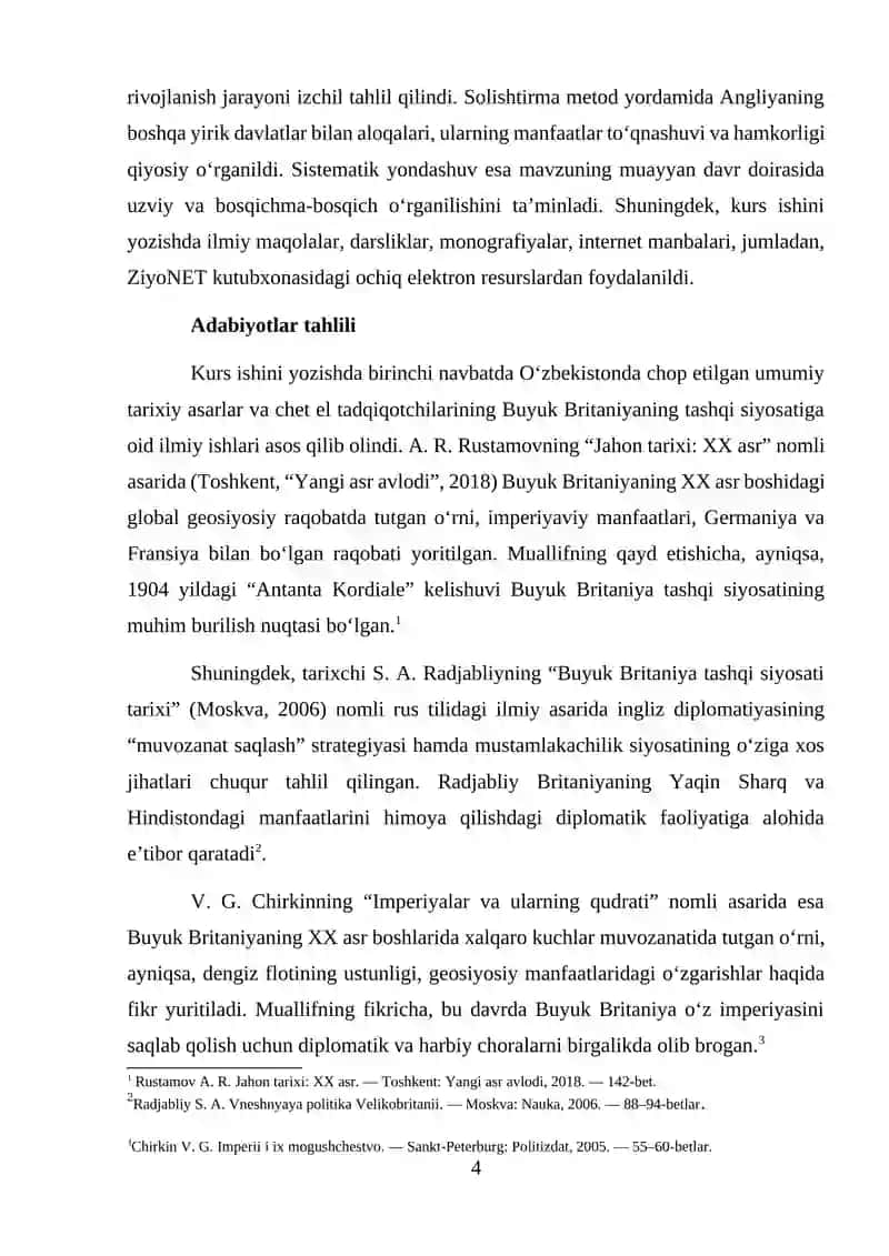 XX asr boshlarida Buyuk Britaniyaning tashqi siyosati 4