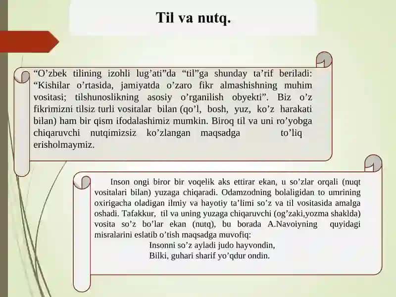 “O‘ZBEK TILINING SOHADA QO‘LLANISHI” FANINI O‘QITISHNING MAQSAD VA VAZIFALARI 4