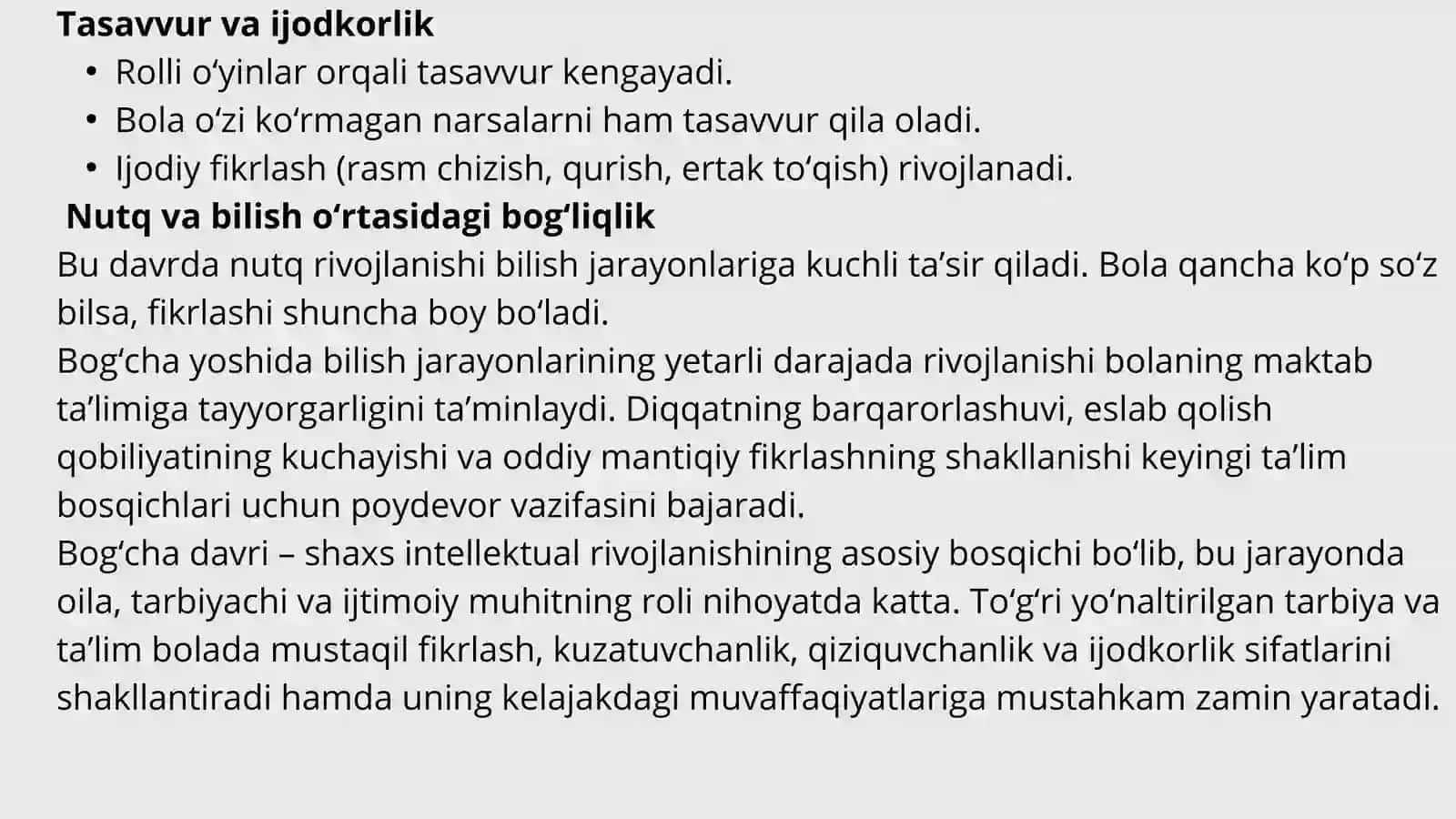 BOG`CHA YOSHIDAGI BOLALARNING BILISH JARAYONLARINING RIVOJLANISHI 4