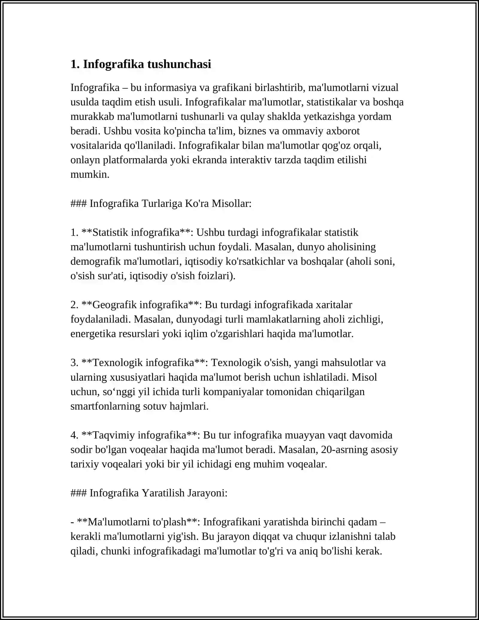 INFOGRAFIKA TASNIFI VA UNING YARATUVCHI USKUNALAR 4