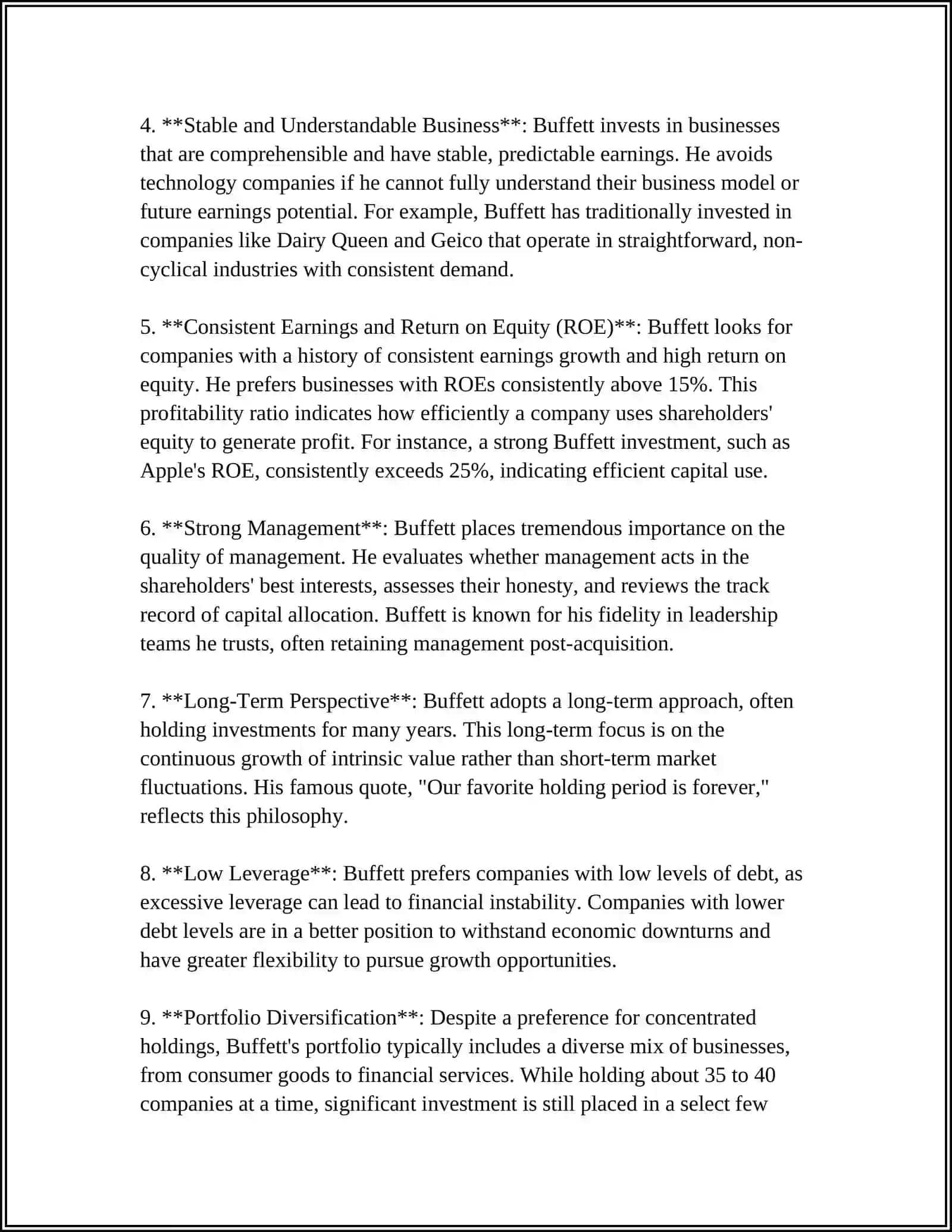 Warren Buffett’s Value Investing Principles 4