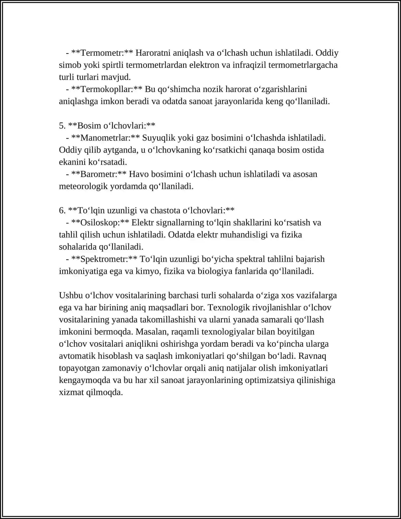 O'LCHASH VOSITALARI ULARNING TURLARI O'LCHASH XATOLIKLARI 4