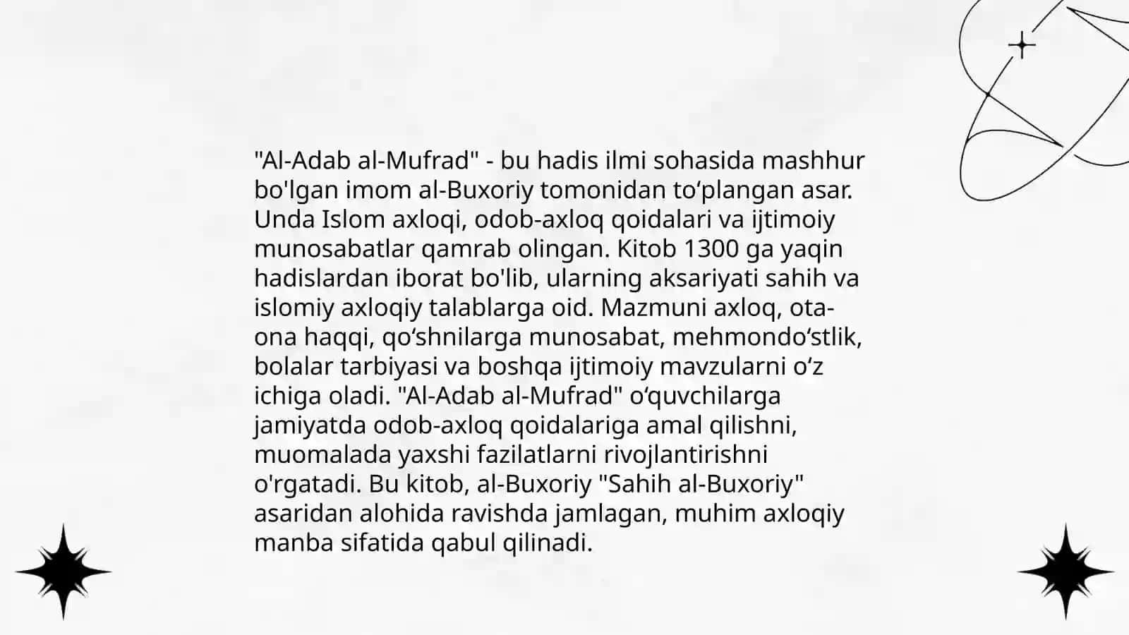 Al-Adab al-Mufrad kitobi haqida 4