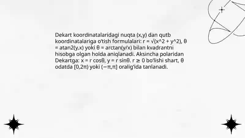 Dekart va Qutb Koordinatalari 4