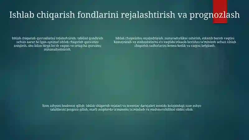 Ishlab chiqarish fondlarini Boshqarish 4