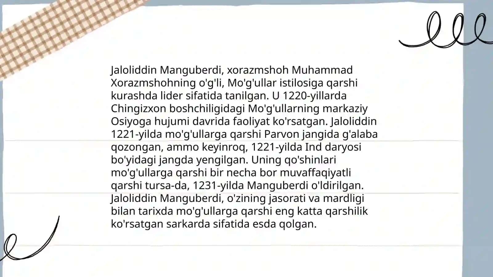 Jaloliddin Manguberdi vatan himoyachisi 4