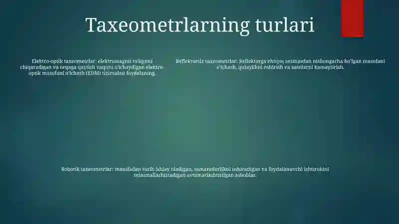 Taxeometrlar Xarakteristikasi 4