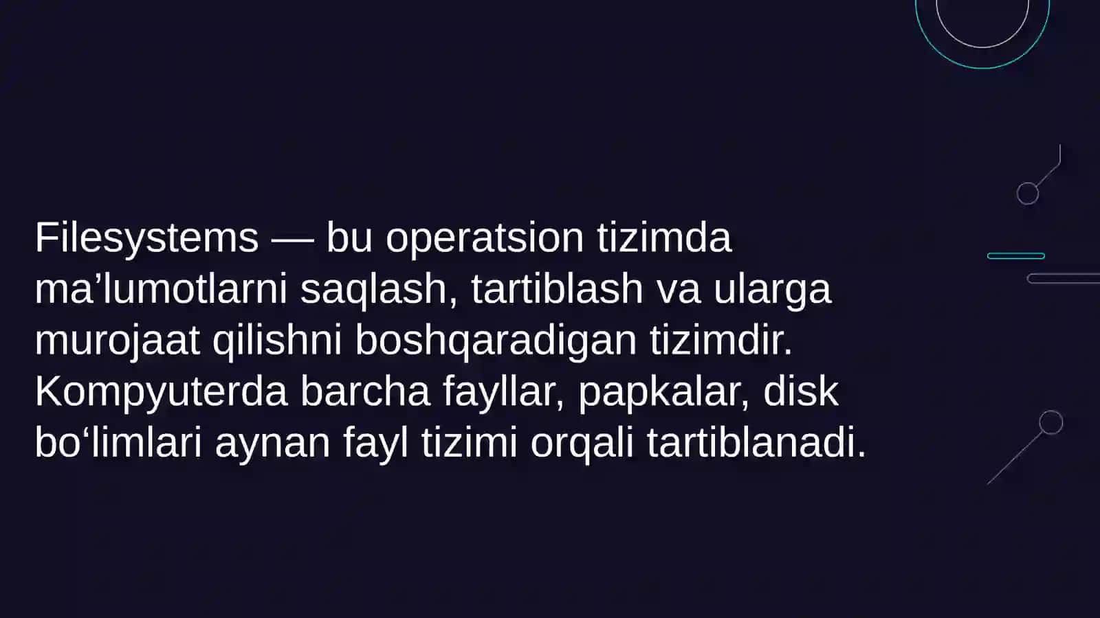 Filesystems haqida tushuncha 4