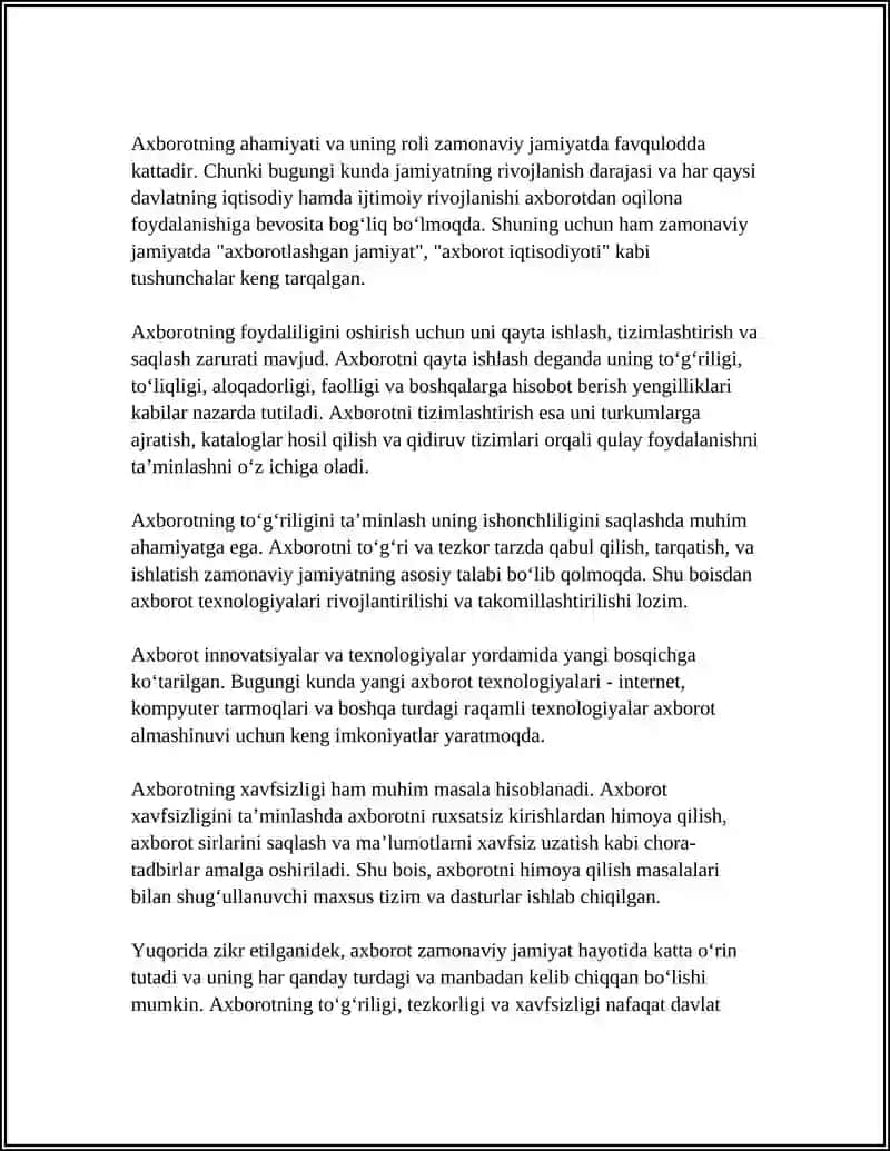 Axborot Nima va uning Manbalari 4
