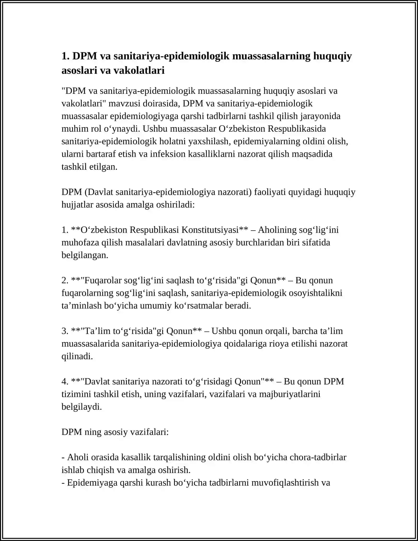 DPM va Sanitariya-Epidemiologik Muassalari Huquqiy Asoslari 4
