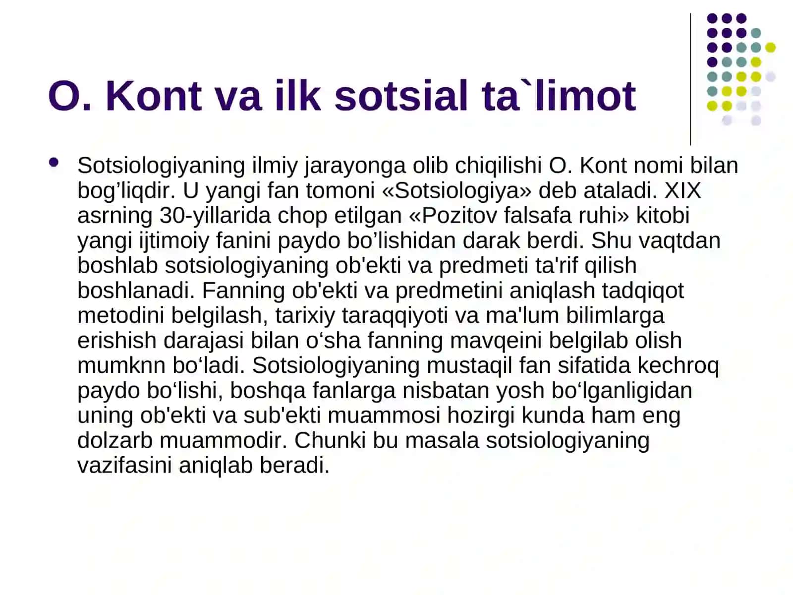 Sotsiologiya – jamiyatning bo`lagi 4