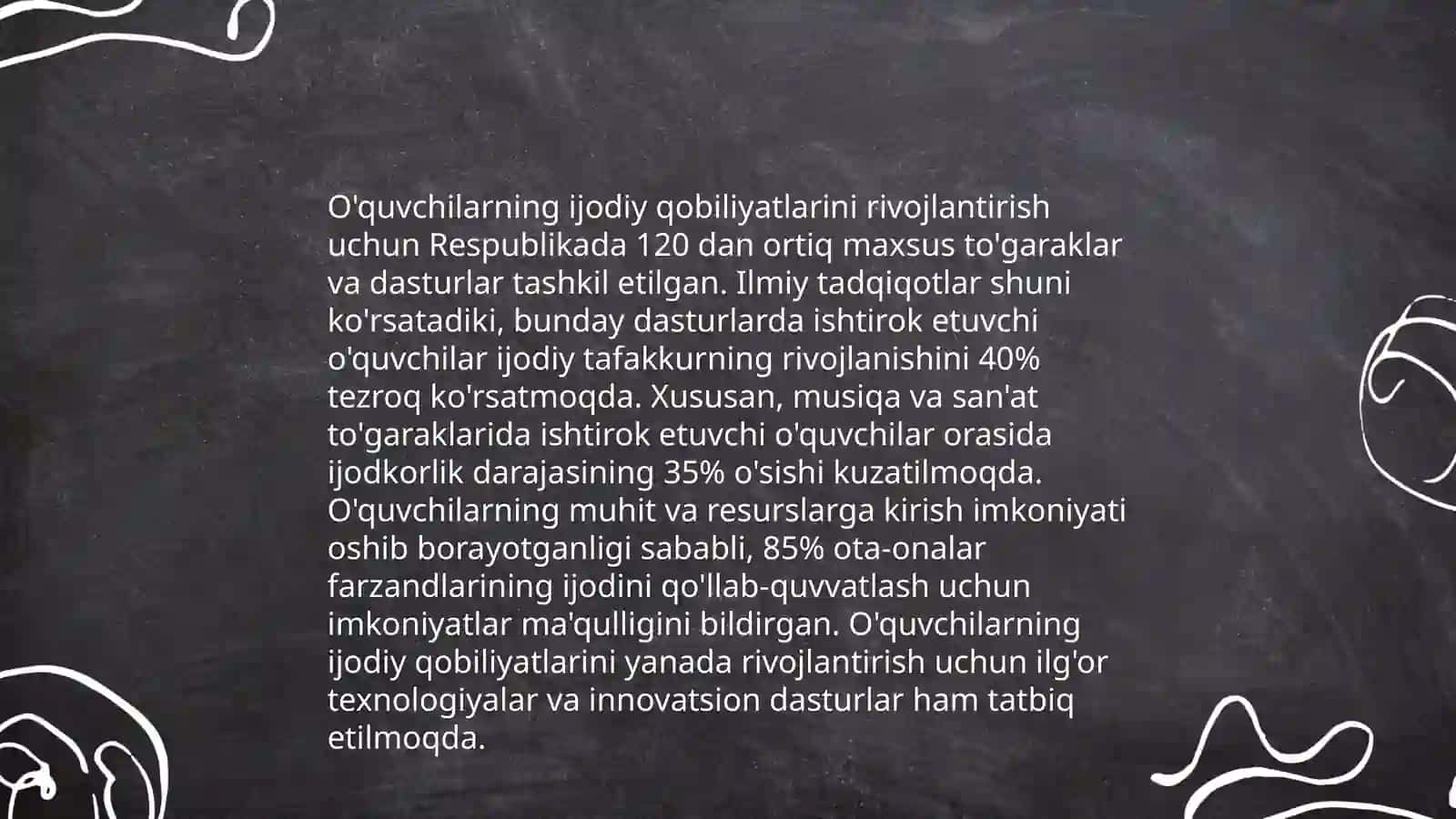 Kreativ ta'lim muhitining asosiy tamoyillari 4