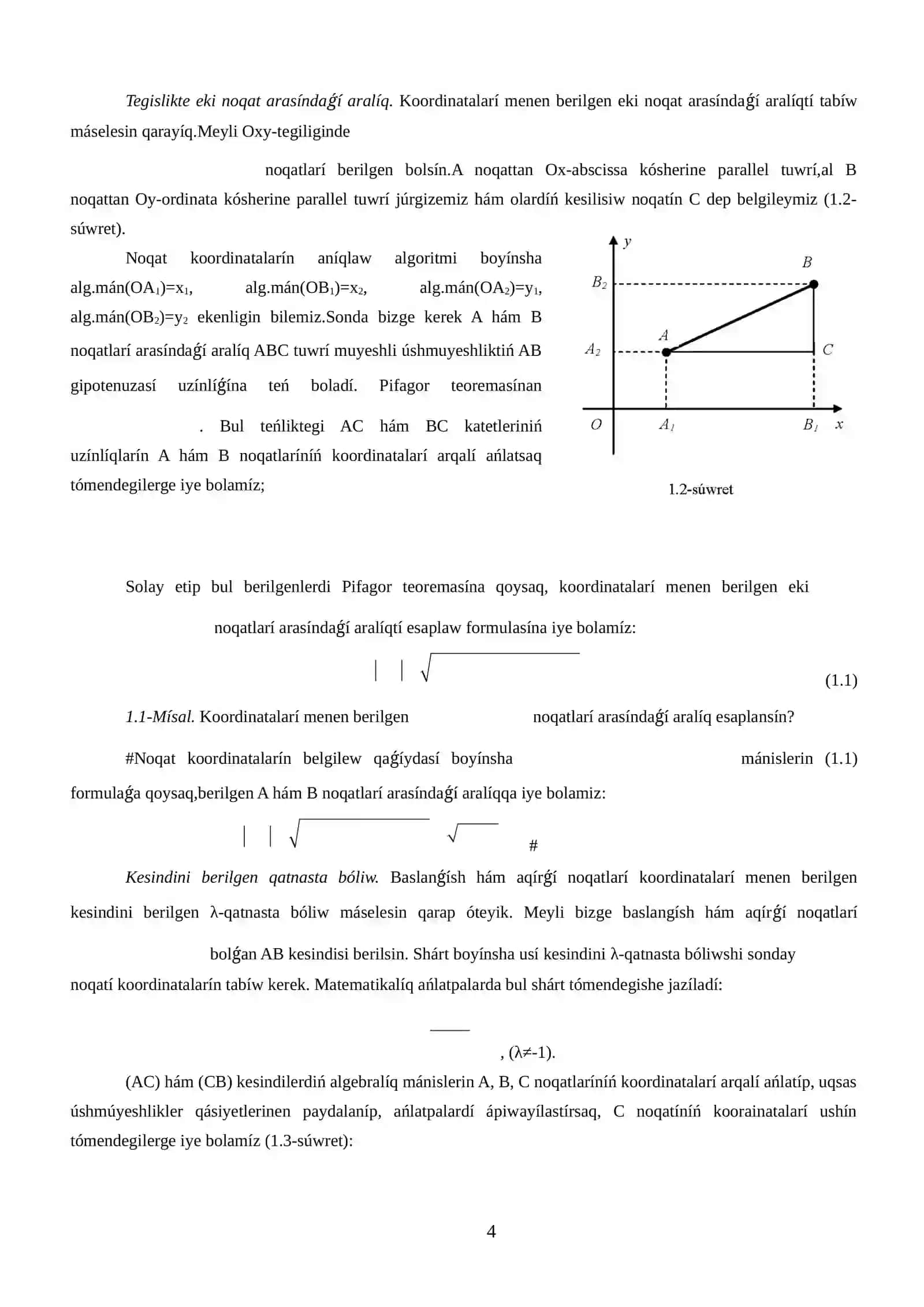 Matematikalíq másele hám esaplardí sheshiw metodlarí 4