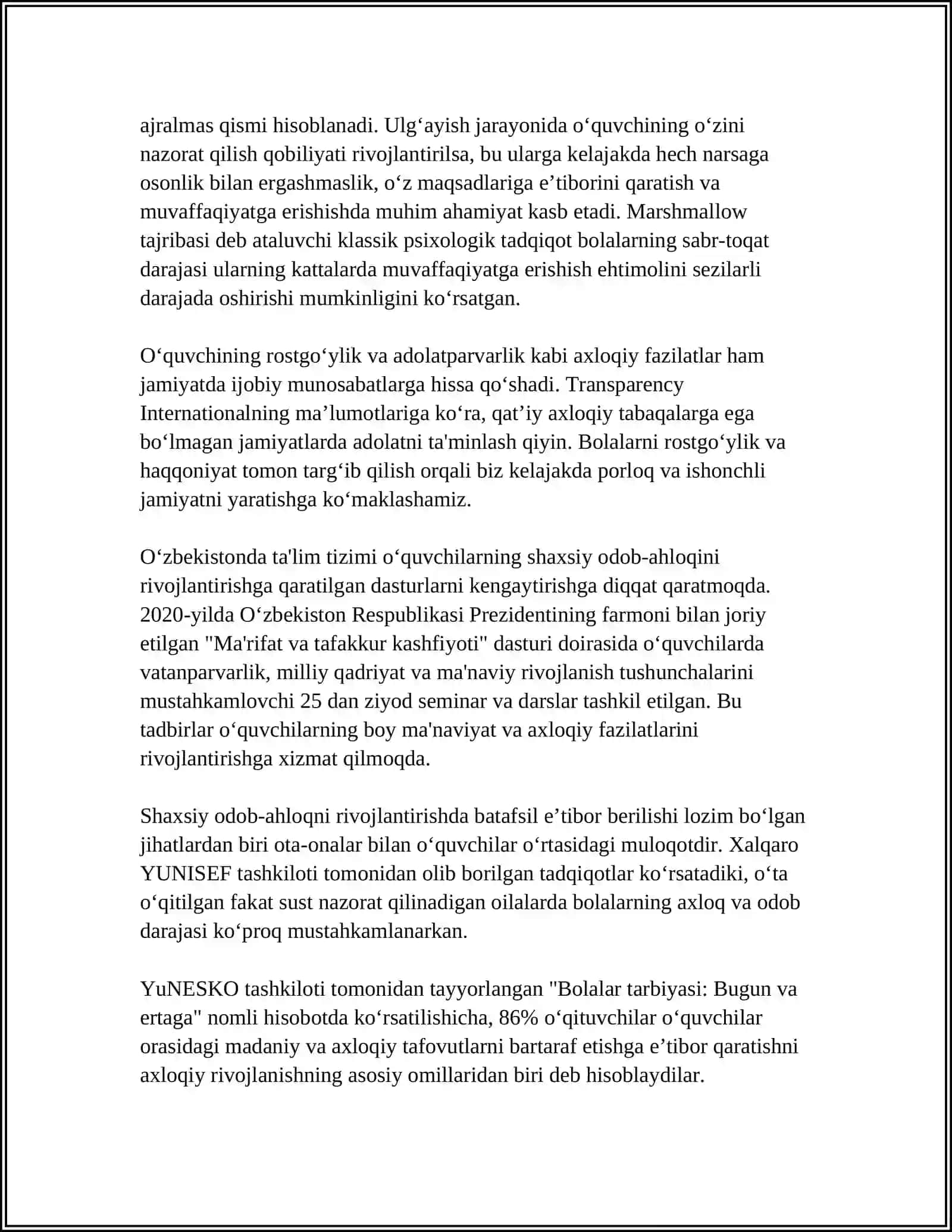 OʻQUVCHINING AXLOQIY VA ETIKETIK TARBIYASI 4