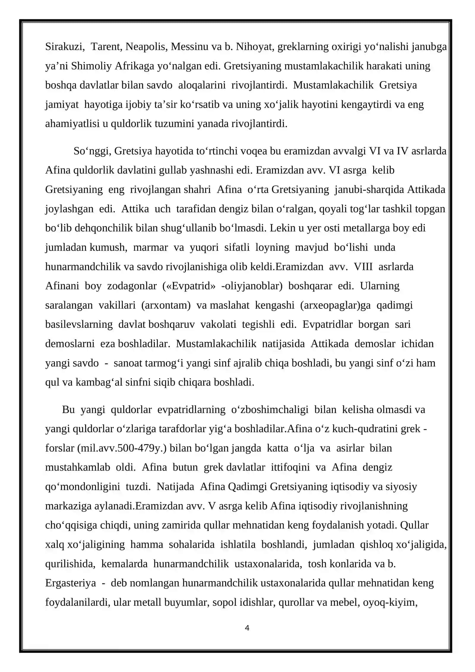 Qadimgi Gretsiya rivojlanishining asosiy xususiyatlari 4