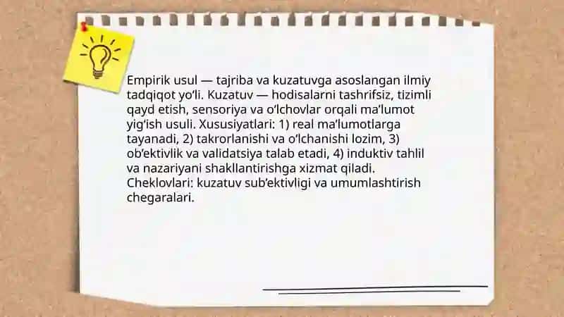 Ilmiy usub turlari va xususiyatlari 4