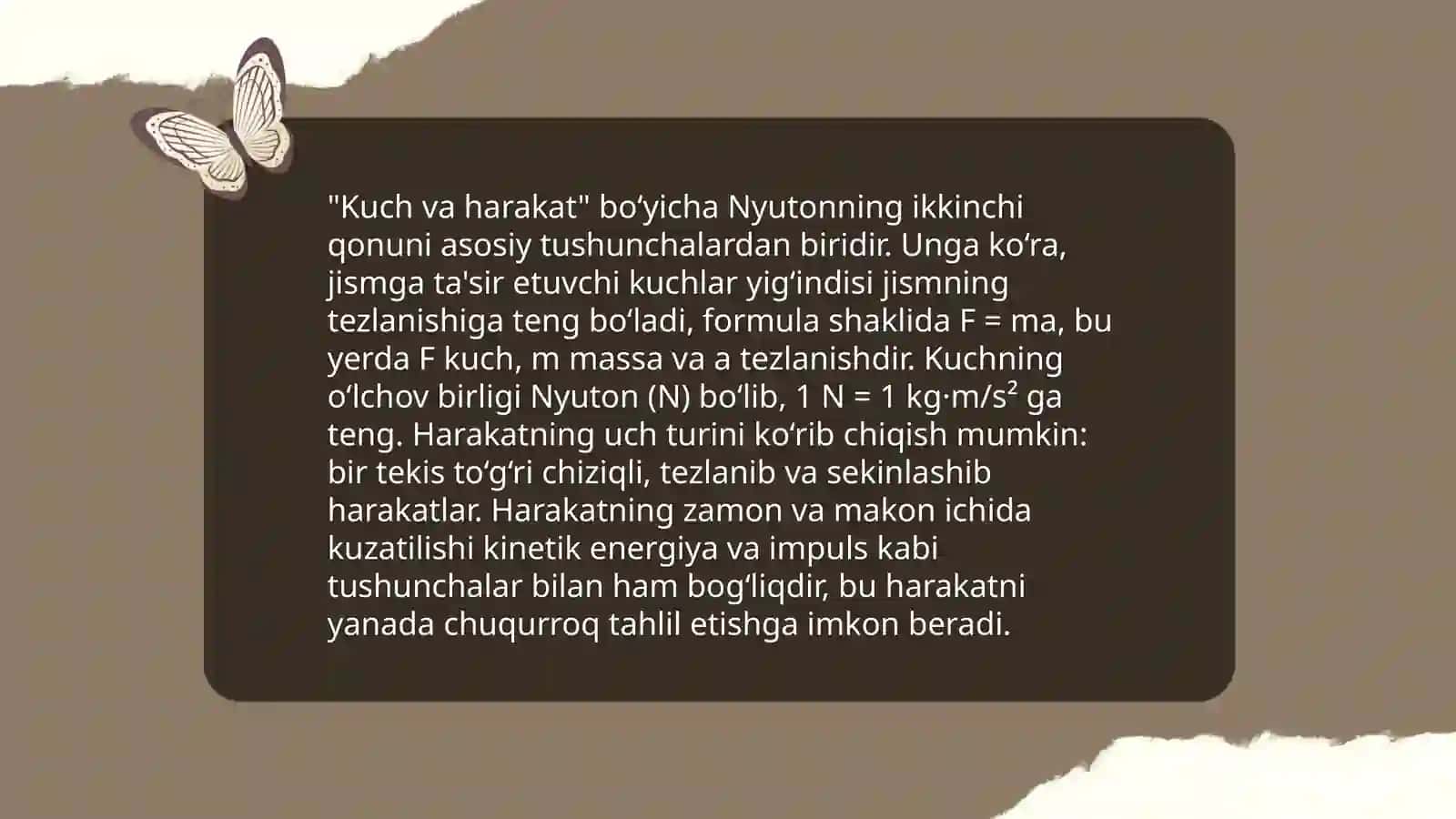 Dinamikaning asosiy tushunchalari 4