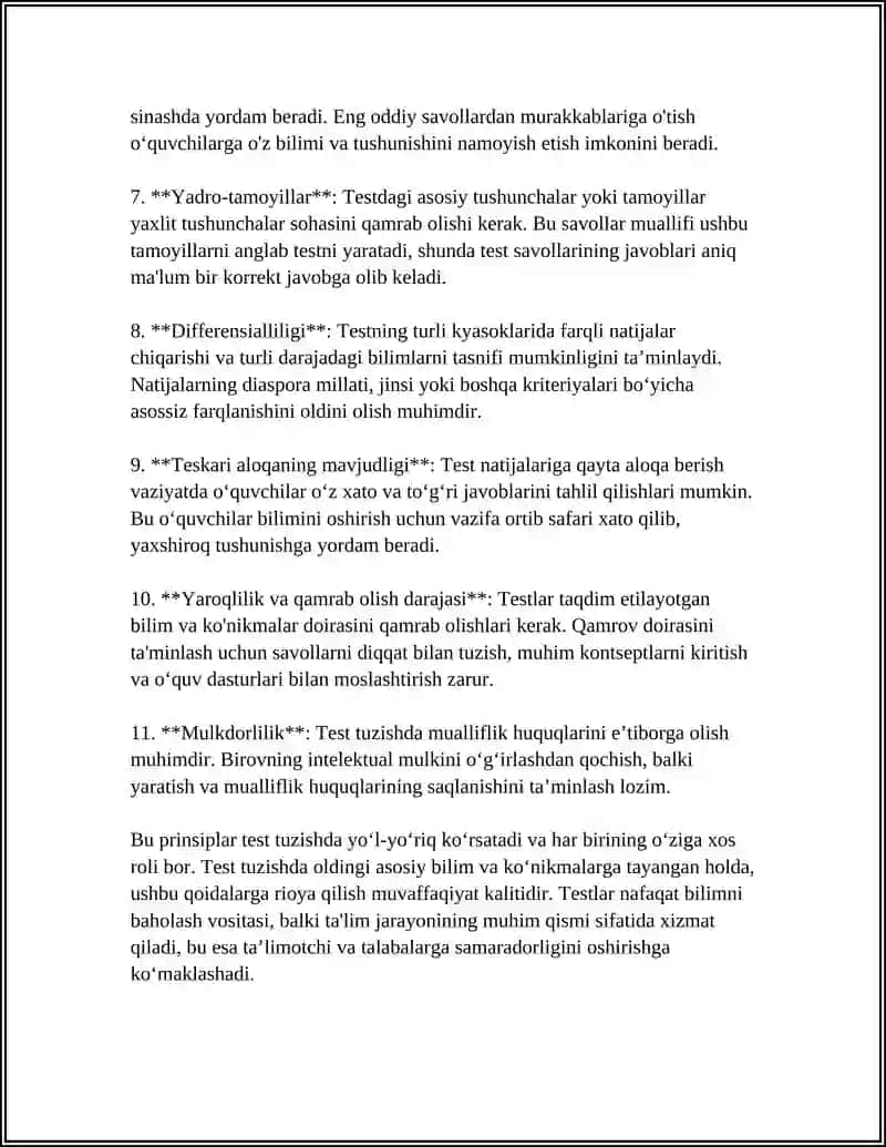 TEST TUZISH METODIKASI 4