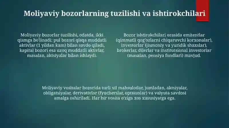 Moliyaviy bozorlar 4