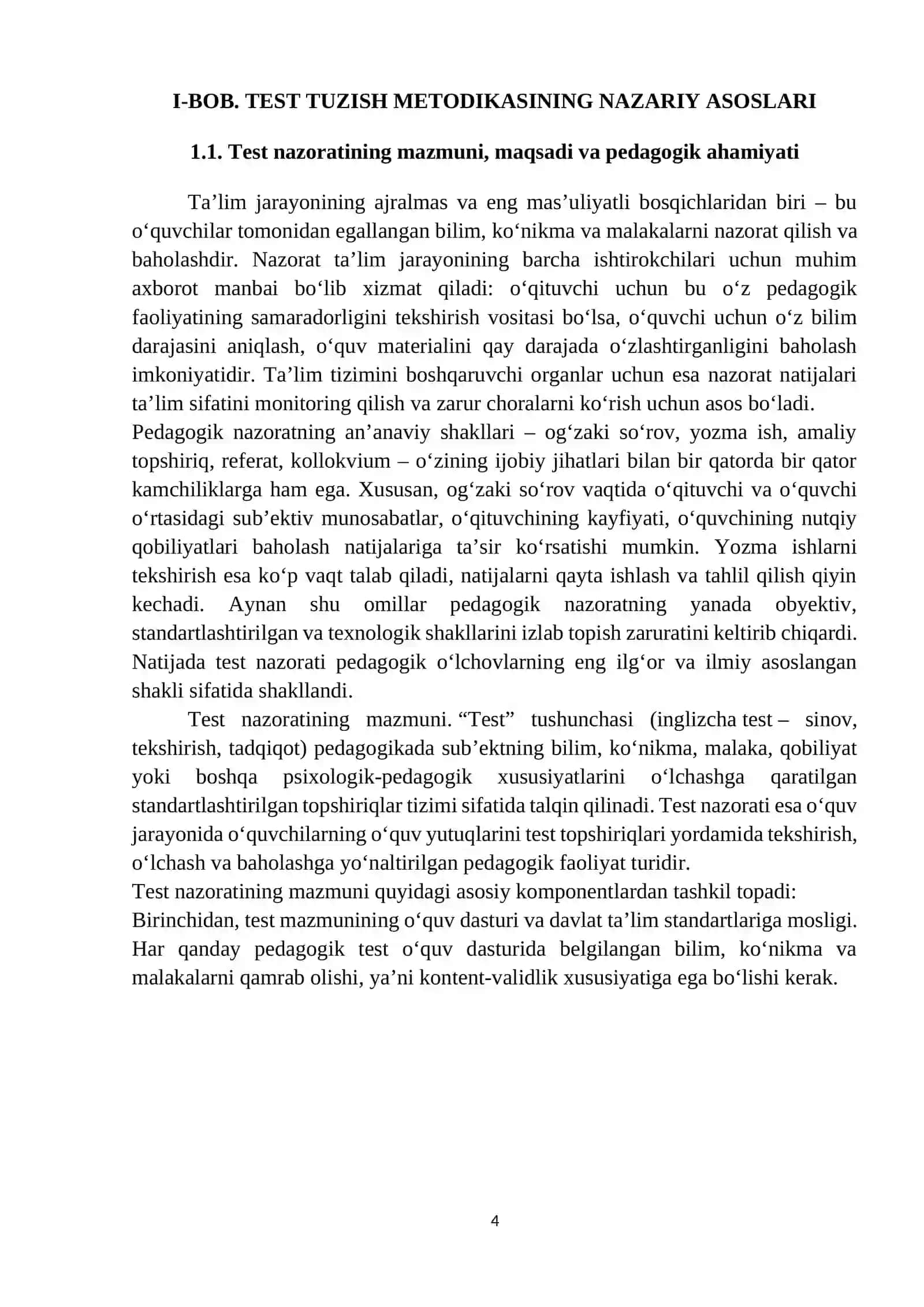 Informatika fanida test topshiriqlarini tuzish metodikasi 4