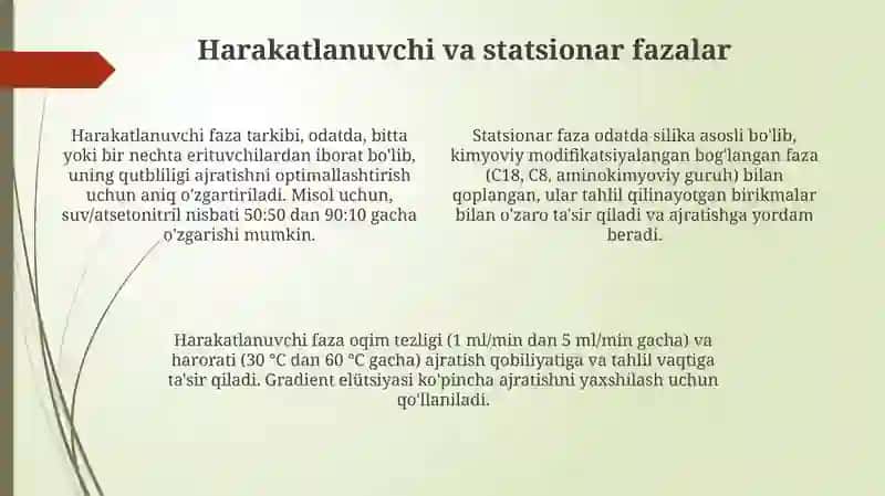 Suyuqlik xromotografiyasini tahlil qilish 4