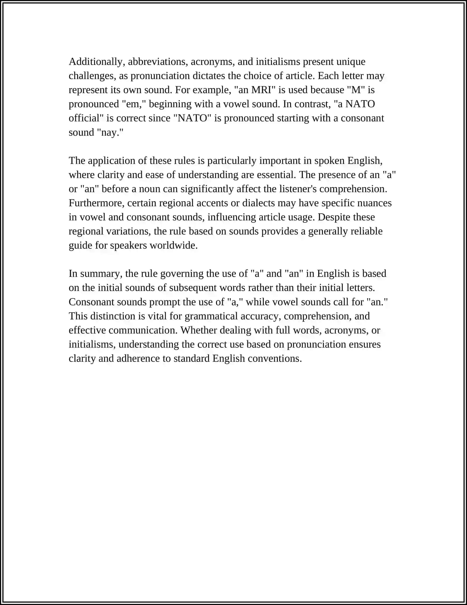 A AND AN ARTICLES IN ENGLISH 4