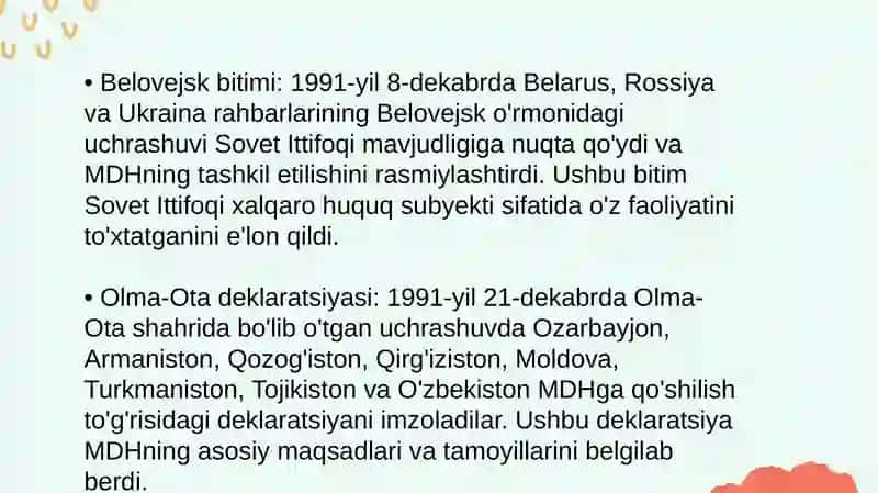 MDHning tashkil topishi va uni taraqqiyoti 4