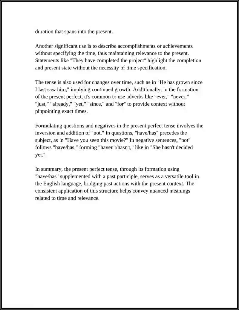 PRESENT PERFECT TENSE 4