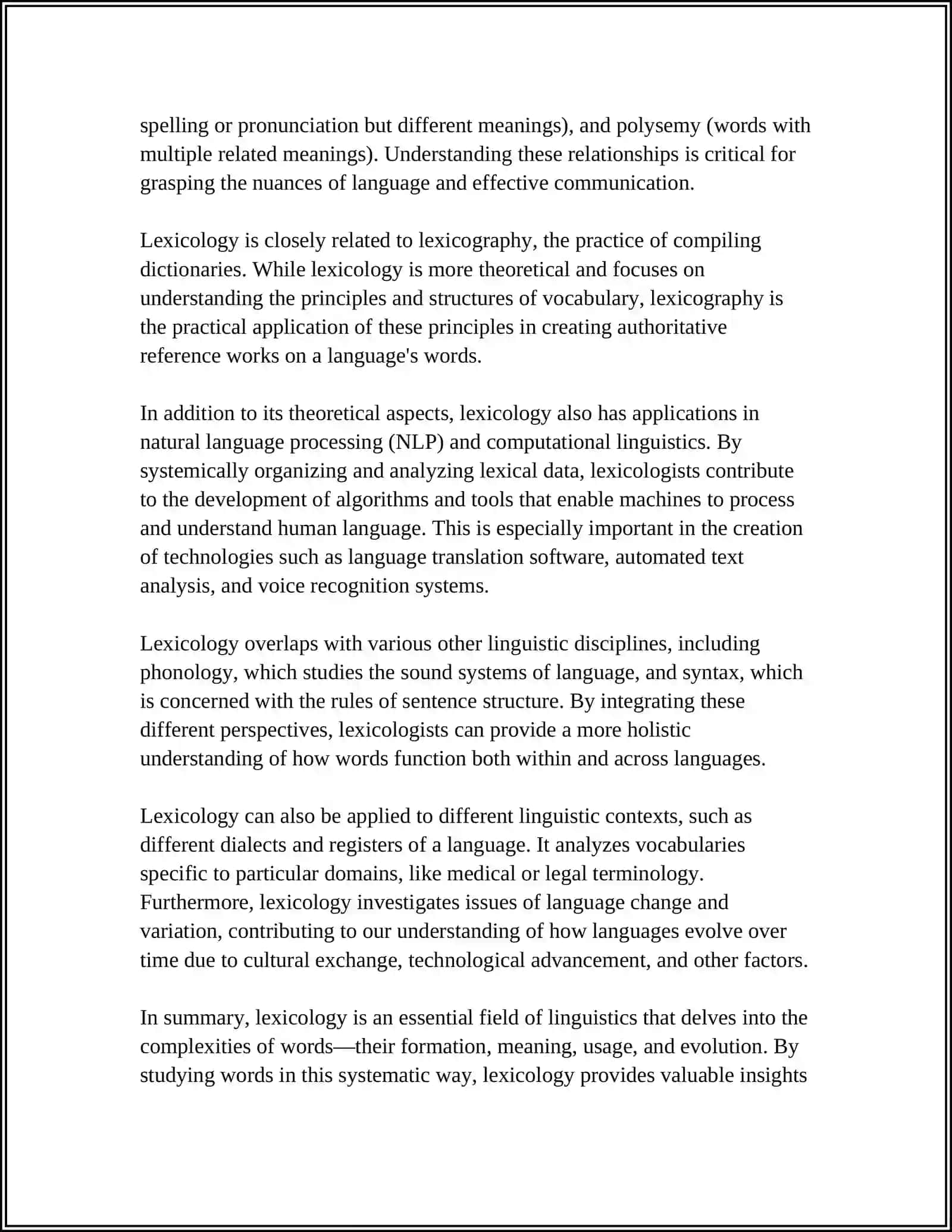 Referat: "The Object of Lexicology. Semasiology and Semantic Structure of the Word" 4